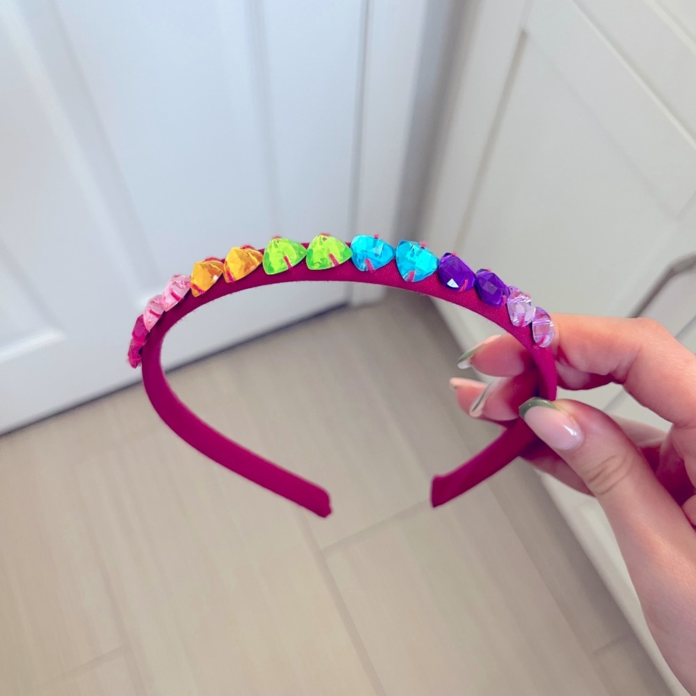 Thin Jeweled Rainbow Girls Headband